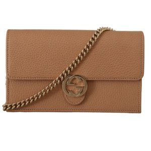 NEW! Gucci Beige Icon Leather Crossbody Bag